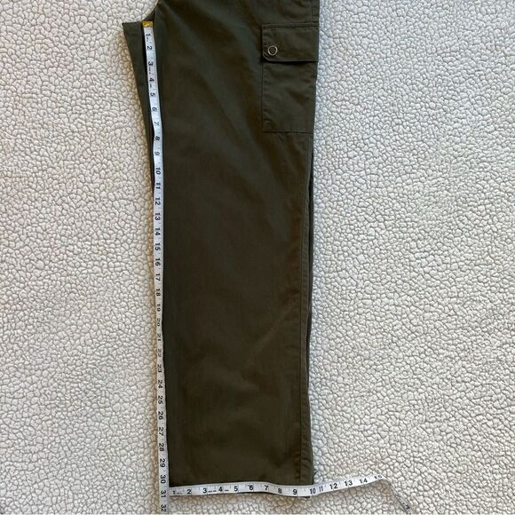 Y2K VTG Gloria Vanderbilt Cotton Olive Wide Leg Cargo Pants Waist SZ 12 - Picture 8 of 12